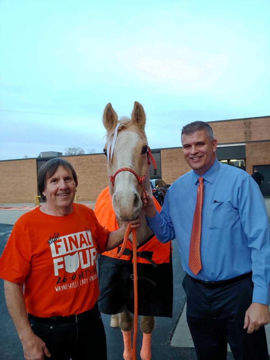 two men and a horse